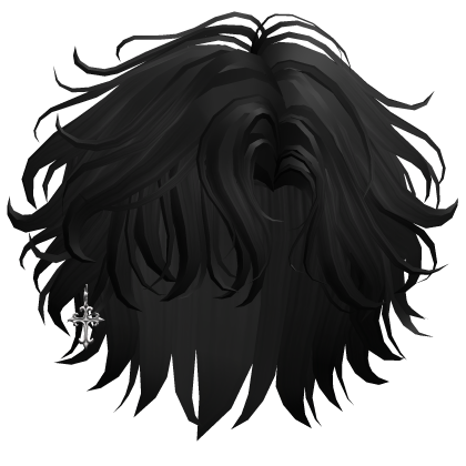 Black Curly Side Part w/ Earring Roblox item