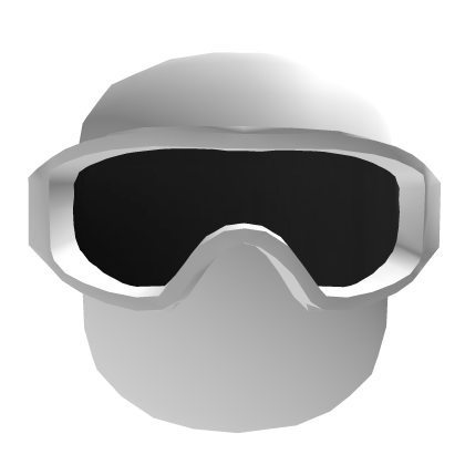White Tactical Ski Mask With Black Goggles