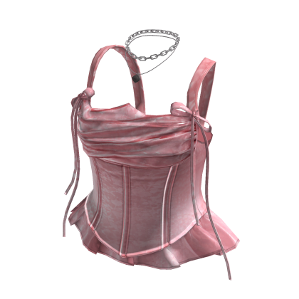 Corset Top with Draped Neckline (Pink)