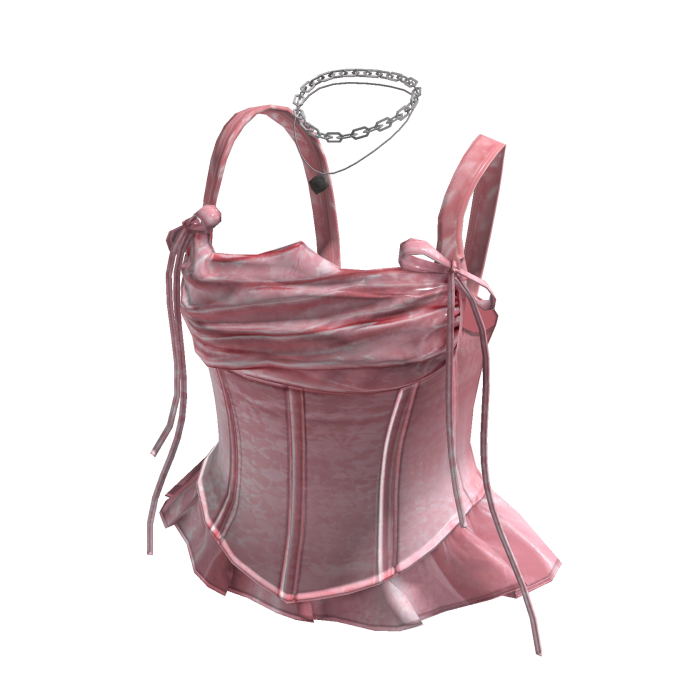 Corset Top with Draped Neckline (Pink)