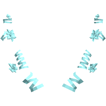 sakura horns ribbon bows add on blue Roblox item