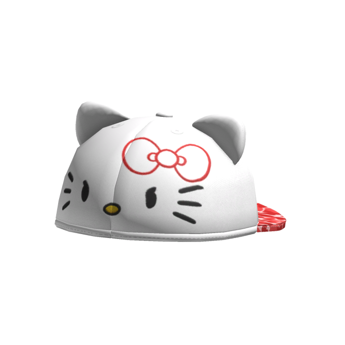 Angry kawaii kitty fitted cap - White /w red camo