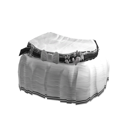 y2k white black tight mini pleated skirt w belt thumbnail