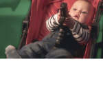 Baby with gun!