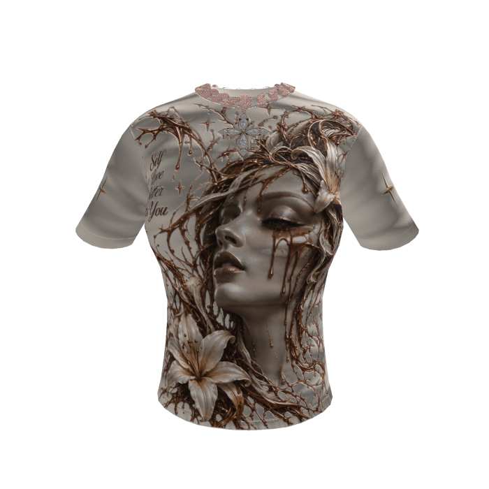 Floral Goddess Face Print Tee