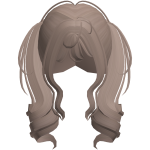 [FREE] : cute curly milk tea hair pigtail ♡