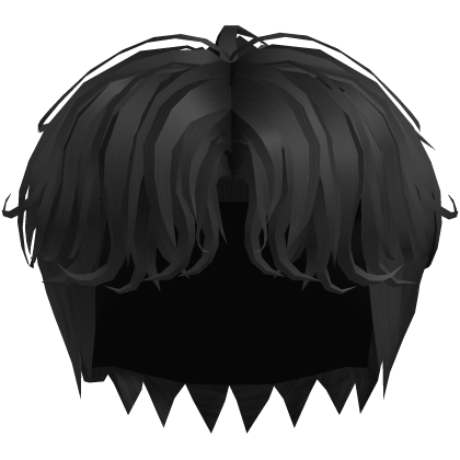 black  anime boy hair middle part Roblox item