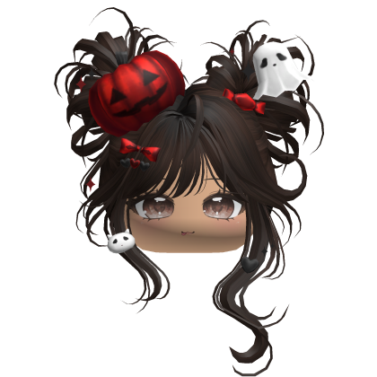 Halloween Pumpkin Buns w/ Bows (Dark Brown) Roblox item