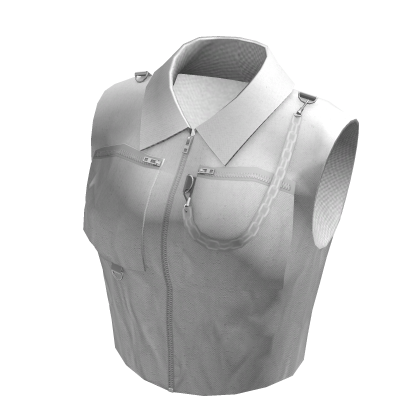 White Zipper Sleeveless Crop Top