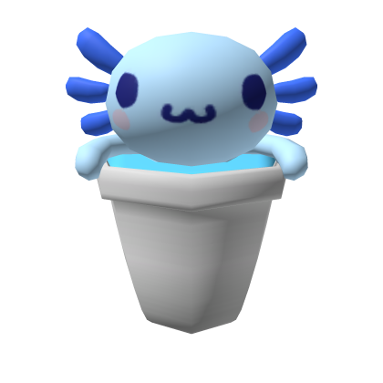 Blue Axolotl in a cup