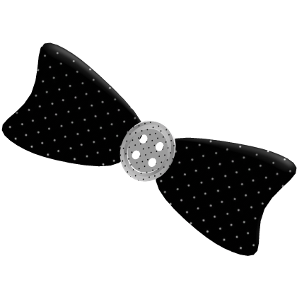 ♡ black polka dot button bow Roblox item