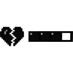 Black Broken Heart 8-Bit Health Bar