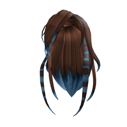 Brown and Blue Emo Raccoon Hair Roblox item