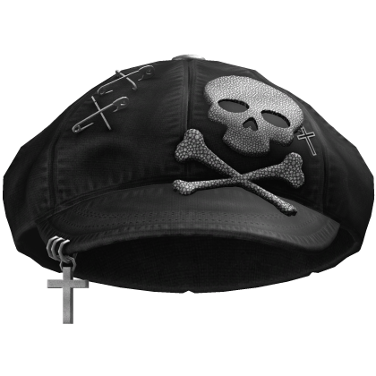 Y2K Grunge Skull Beret (Black) Roblox item