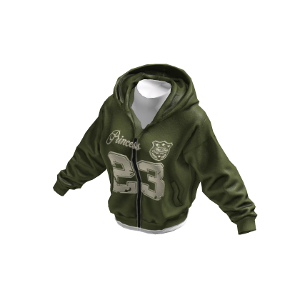 Green Athletic Jersey Hoodie