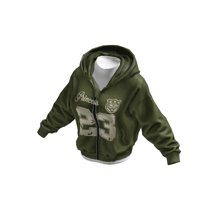 Green Athletic Jersey Hoodie