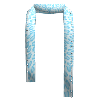 Light Blue Cheetah Y2K Winter Scarf