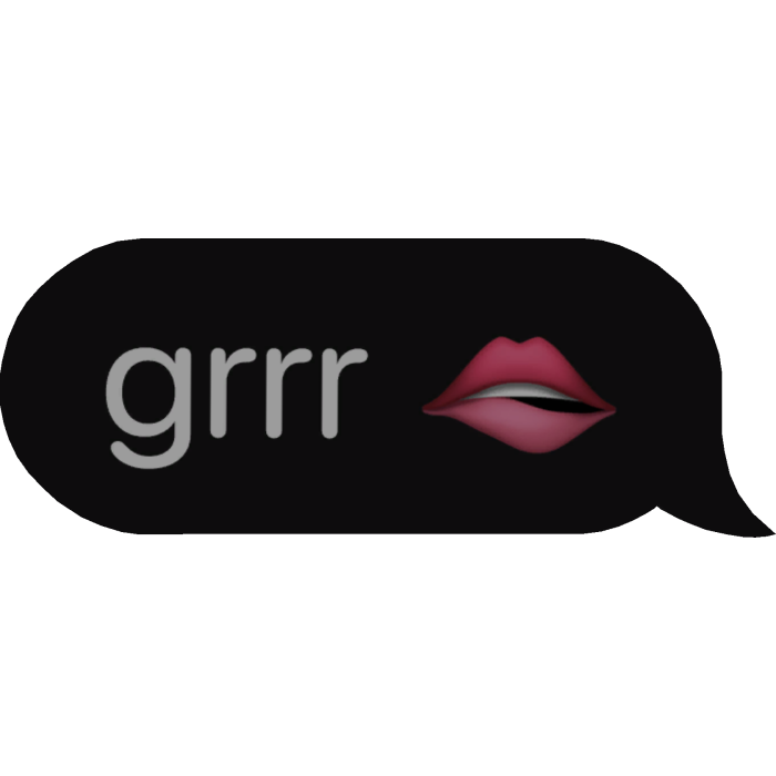 Grrr text bubble speech bubble
