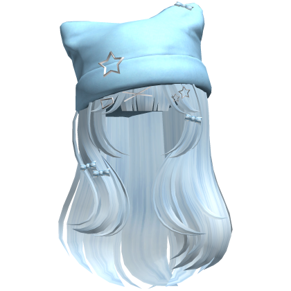 Blue Cute Kawaii Hair w/ Beanie Roblox item