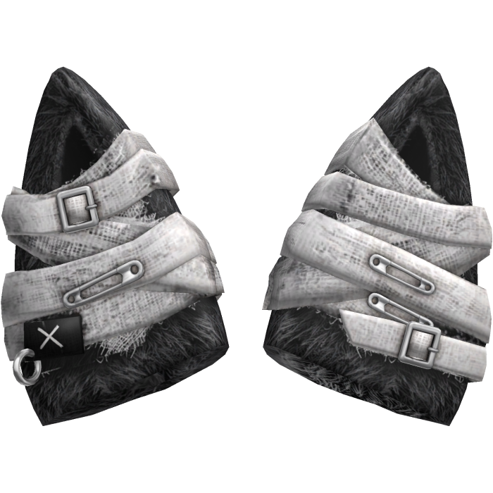 Black White Buckled Cat Ears
