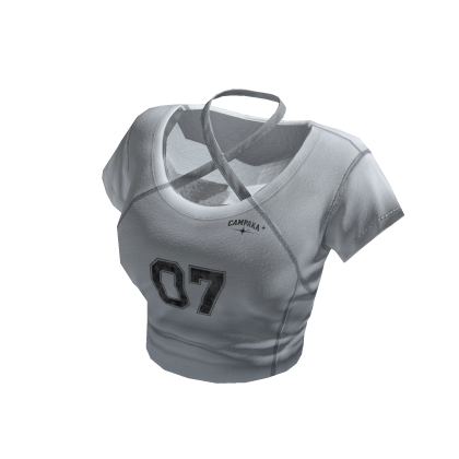 Y2K Sporty Cross Baby Tee - White