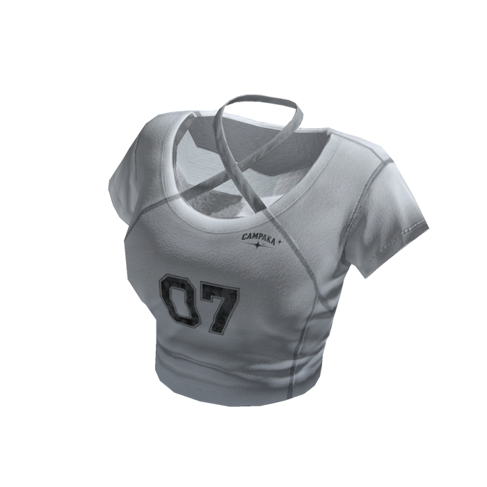 Y2K Sporty Cross Baby Tee - White