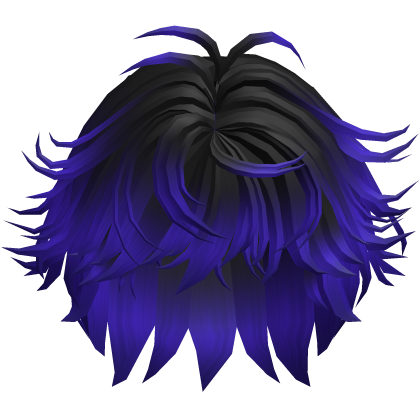 Cute Anime Emo Hair Black and Blue Fluffy Y2K Roblox item