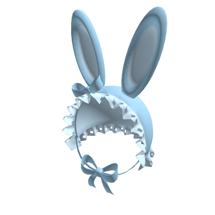 Light Blue Bunny Bonnet Hood w/ Ribbons
