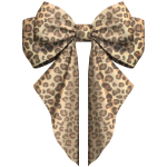 wavy hair bow leopard
