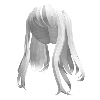 Loose Long Bangs Anime Pigtails in White