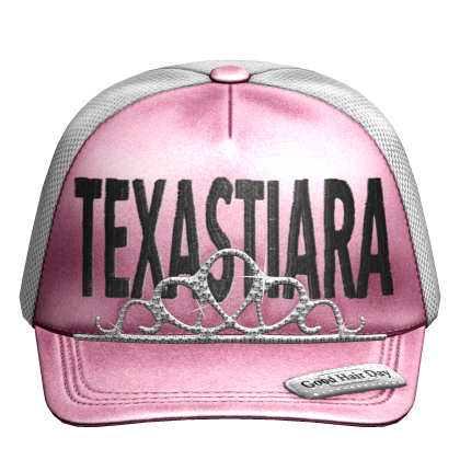 2000s Pink White Texas Tiara Trucker Cap