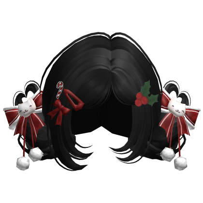 ♡ Christmas Buns w/ Bows (Black)