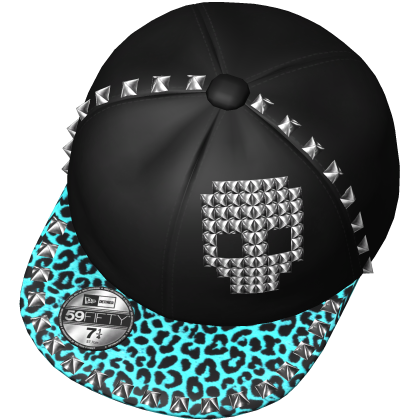 Studded Cyan Leopard Scene Snapback
