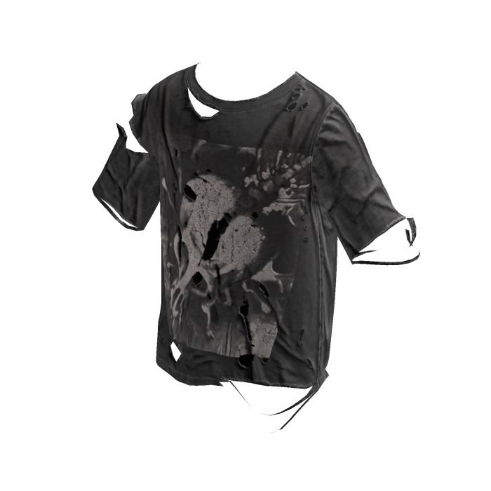 Gray Grunge Skull Graphic Tee [PBR]