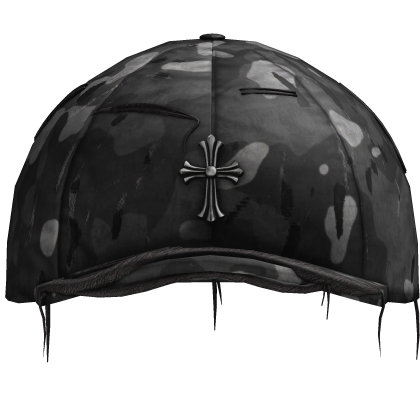 grey camo distressed chrome cap Roblox item