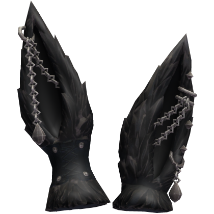 Black Furry Bunny Ears with Chains
