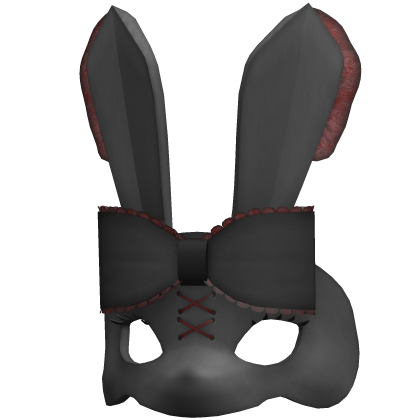 Bunny Rabbit Bow Masquerade Mask Black/Red Roblox item
