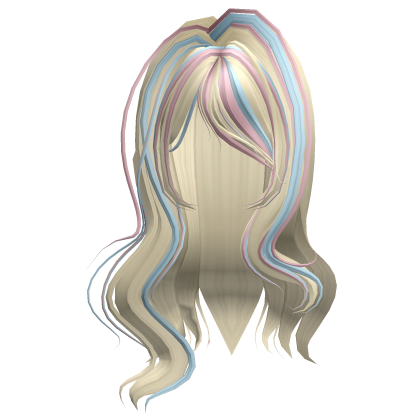 ♡ Dainty Scene Y2k Emo Long Wavy Hair in Confetti Roblox item