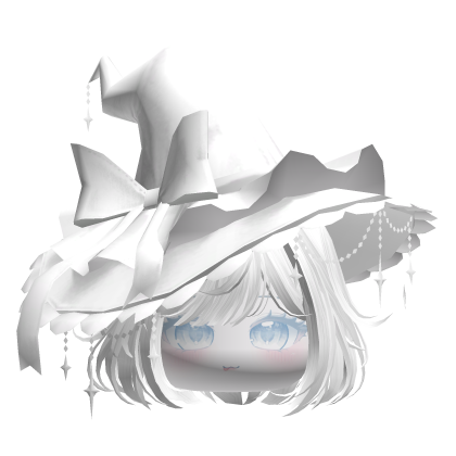 Cute Hair w/Halloween Witch Hat (White) Roblox item