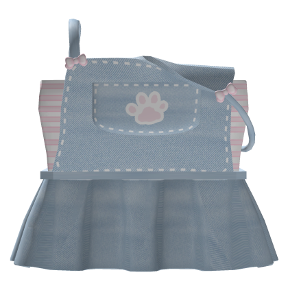 Kawaii Cute Cat Paw Pink Blue White Denim Overalls thumbnail