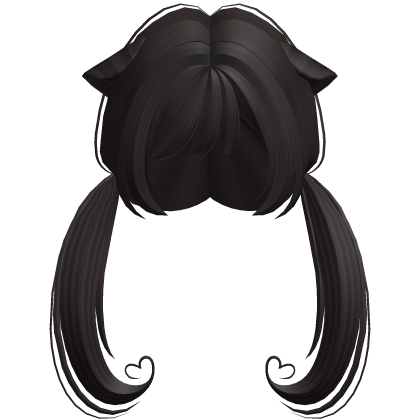 🤍 cutecore kitty cat girl pigtails dark brown