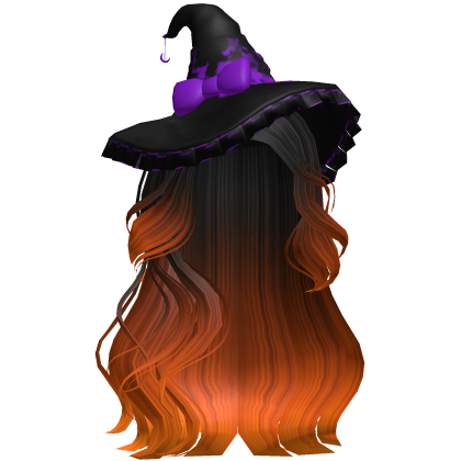 Halloween Side Swept Witch Hair (Black & Orange)
