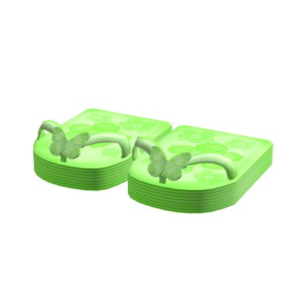 Green Butterfly Flip Flop