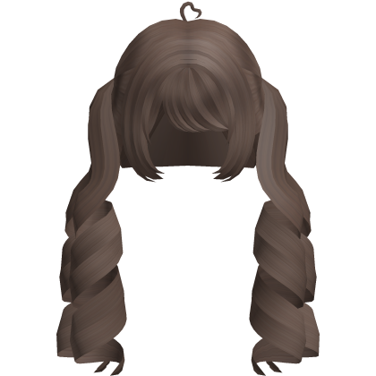 split brown dollete curly pigtails Roblox item