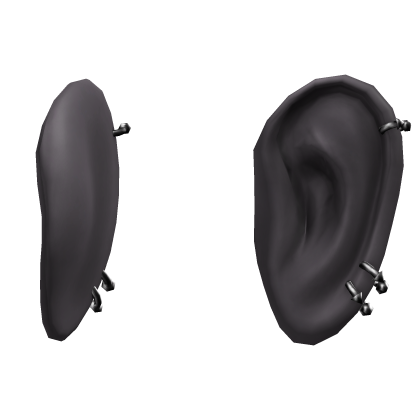 Realistic Dark Grey Emo Vkei Pierced Ears