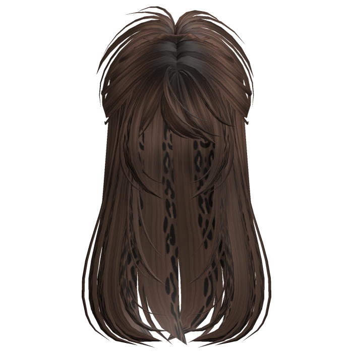 Spikey Wispy Updo Half Up Brown Cheetah