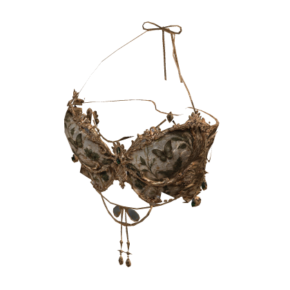 🦋 Antique Moth Relic Y2K Butterfly Corset Top