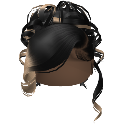 Side Swept Curly Updo [Black Blonde]