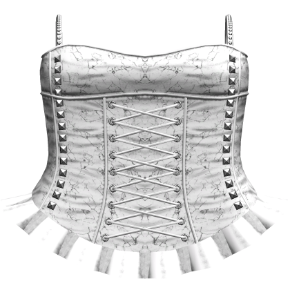 White Goth Ruffled Skirt + Studded Laced Corset 3.