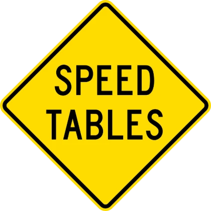 Speed tables ahead